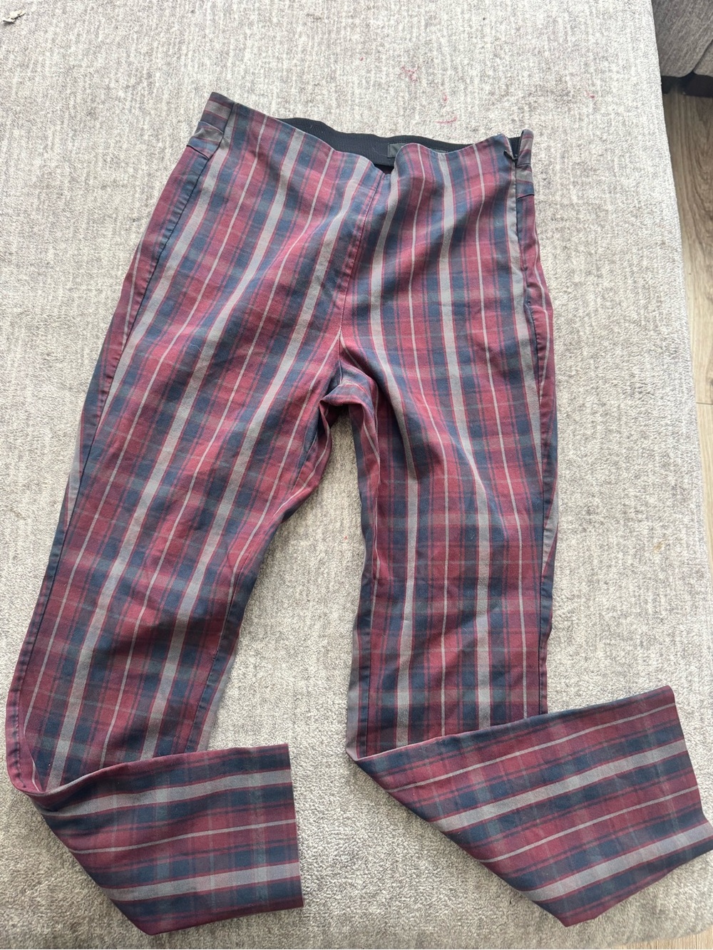 rag & bone Burgundy and Blue Plaid Chinos
